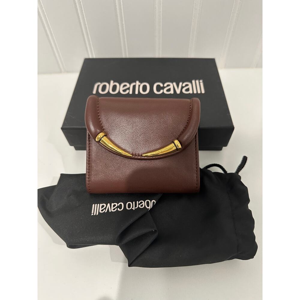 Roberto Cavalli Fang closure wallet in Brown